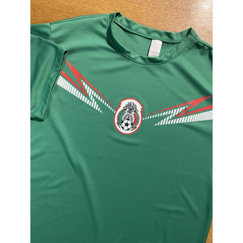 Mexico Soccer‎ Jersey XL Green Lightning Crest USA Made Retro Fan Shirt 2010s